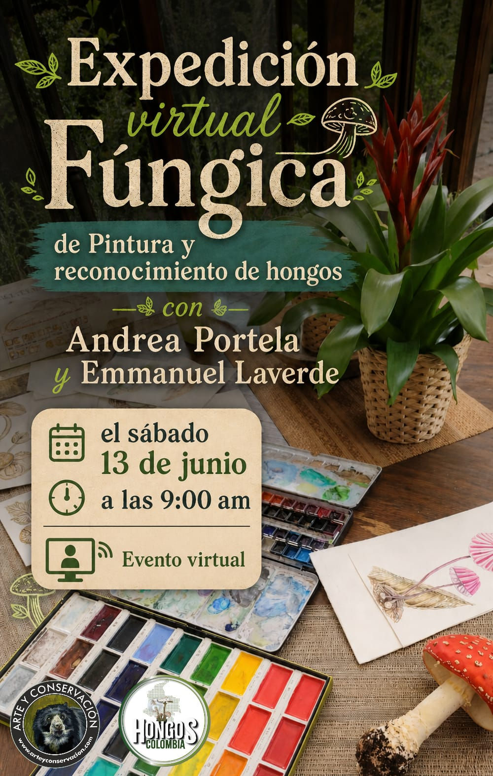 Curso virtual de reconocimiento y pintura de hongos
