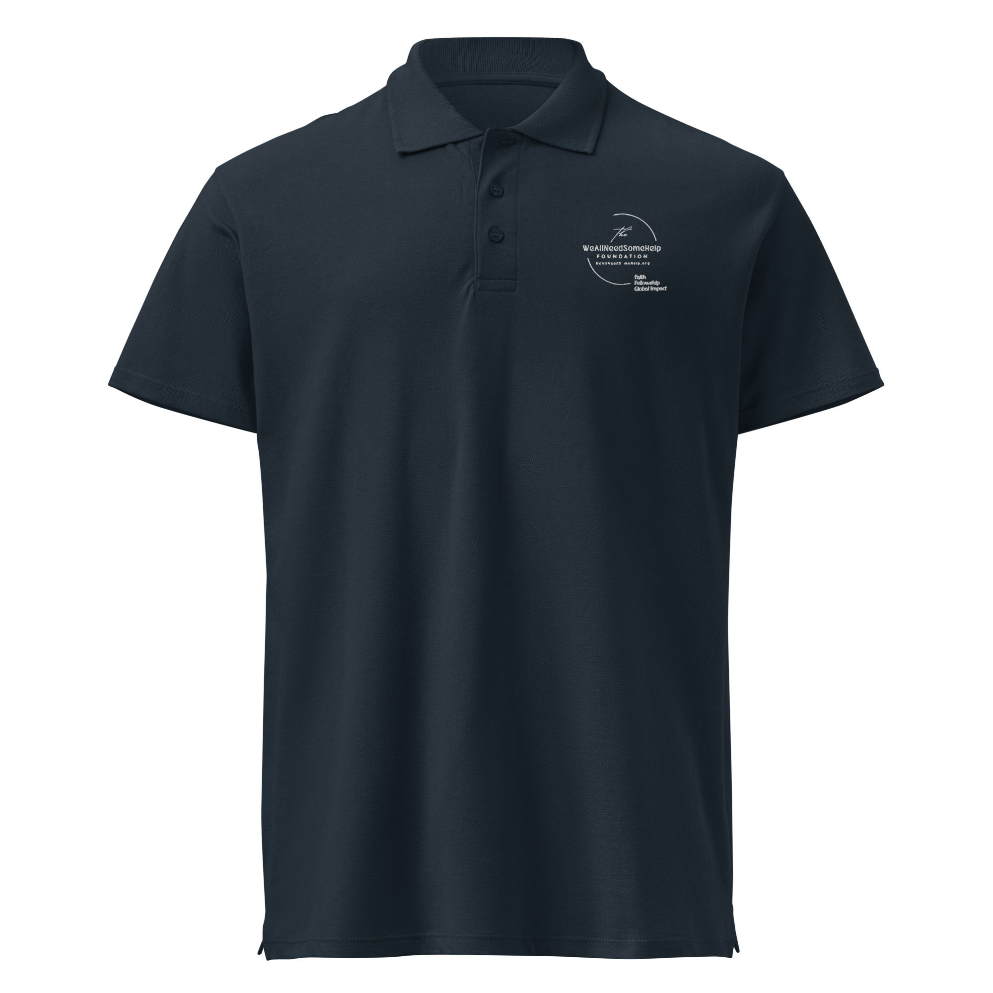 WeAllNeedSomeHelp Premium pique polo shirt