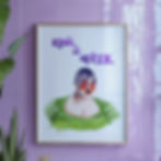 A colourful, illustrated portrait of 80s queer icon, performance artist and fashion designer, Leigh Bowery.