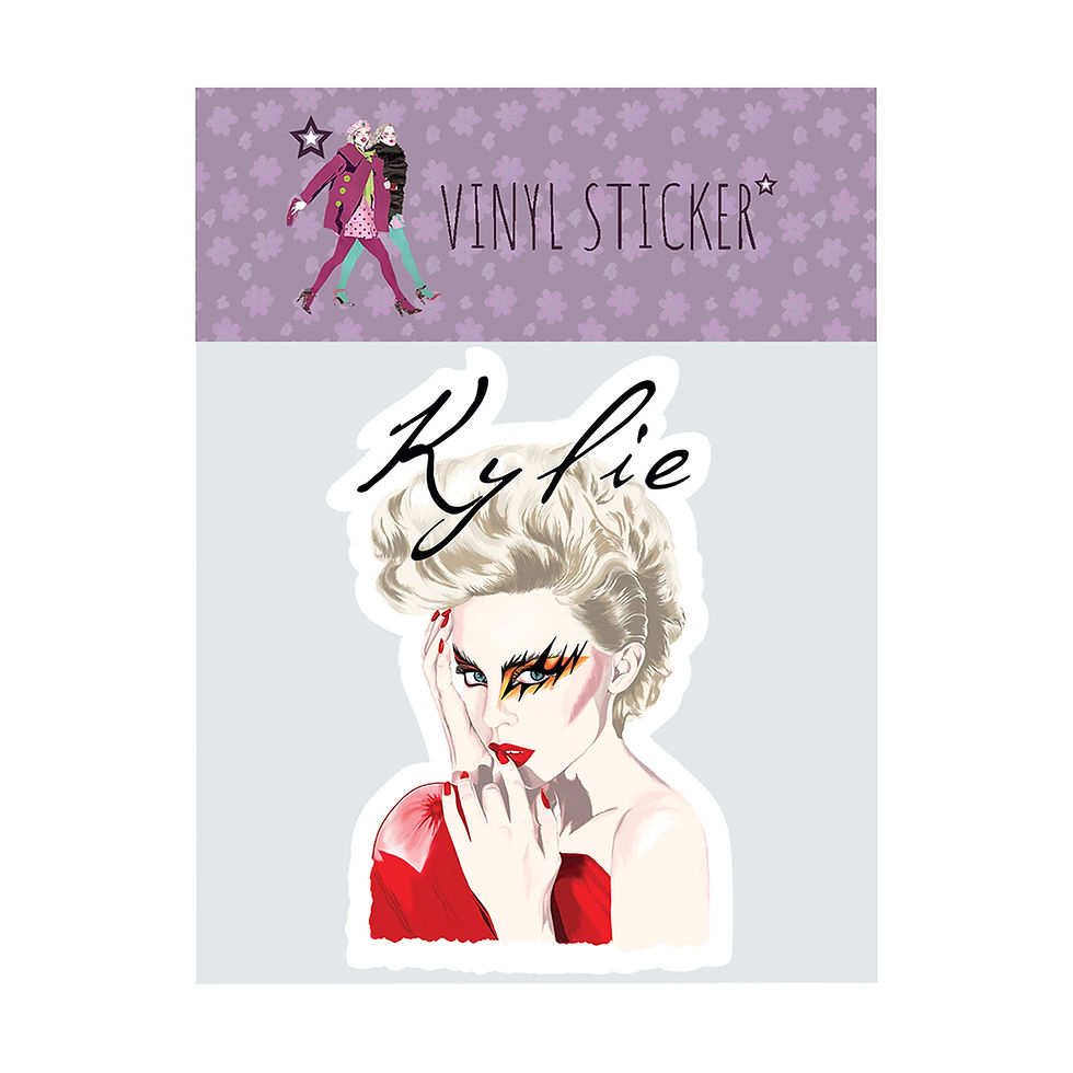 Thumbnail: The Kylie Minogue "2 Hearts" Sticker shown in branded packaging with biodegradable/compostable sleeve.