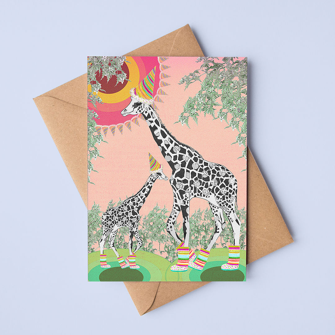 Mum & Baby Giraffe Greeting Card