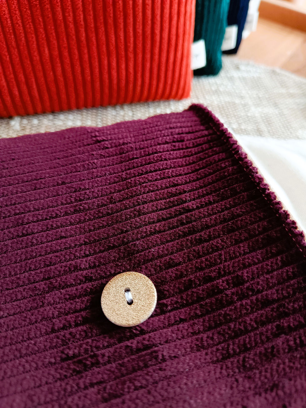 Miniature : Pochette molletonnée collection velours côtelé - format roman, tablette