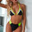 Thumbnail: New Triangle Patchwork Bikini Swimsuit
