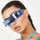 Thumbnail: Futuristic Wrap Around Goggle Mirror Sunglasses