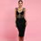 Thumbnail: Black Sexy Rayon Hollow Out Dress