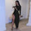 Thumbnail: Elegant Cut Out Lace up Bandage Dress