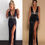 Thumbnail: Elegant Long Split Satin Maxi Dress