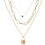 Thumbnail: Vintage Chain Heart Lock Multi-Layered Necklace