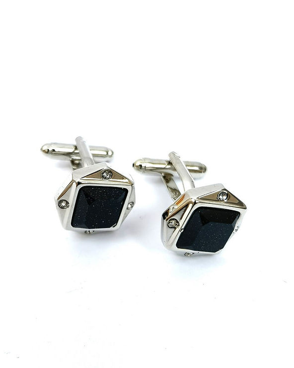 Black Glitter Gemstone Cufflinks