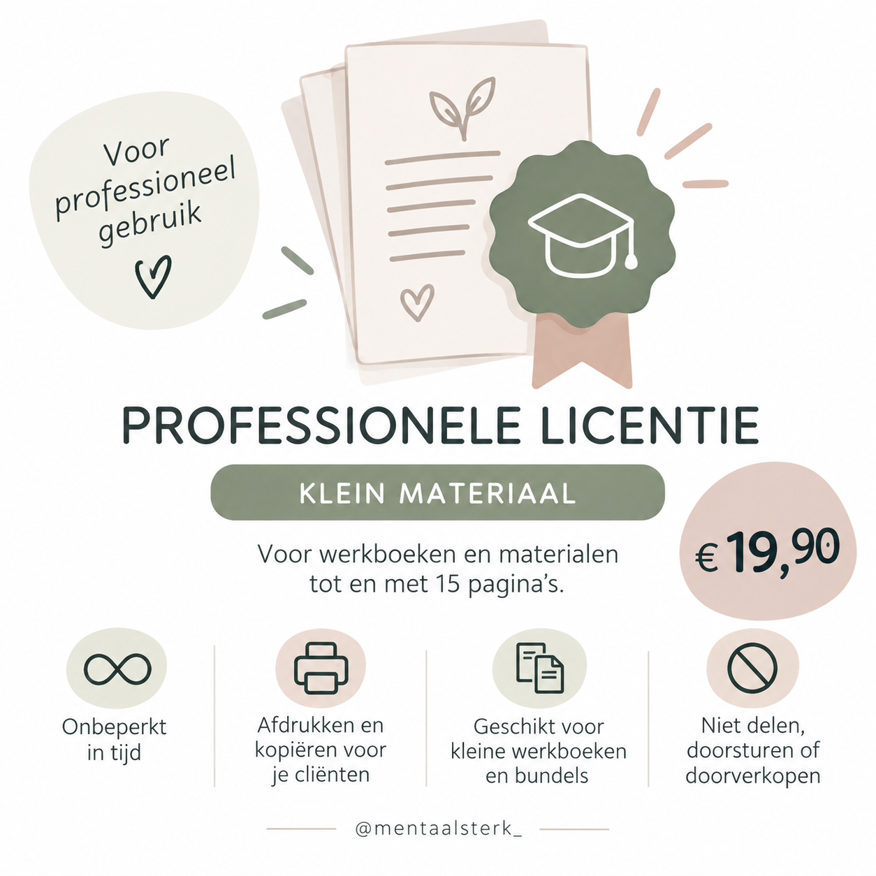 Professionele licentie – Klein materiaal