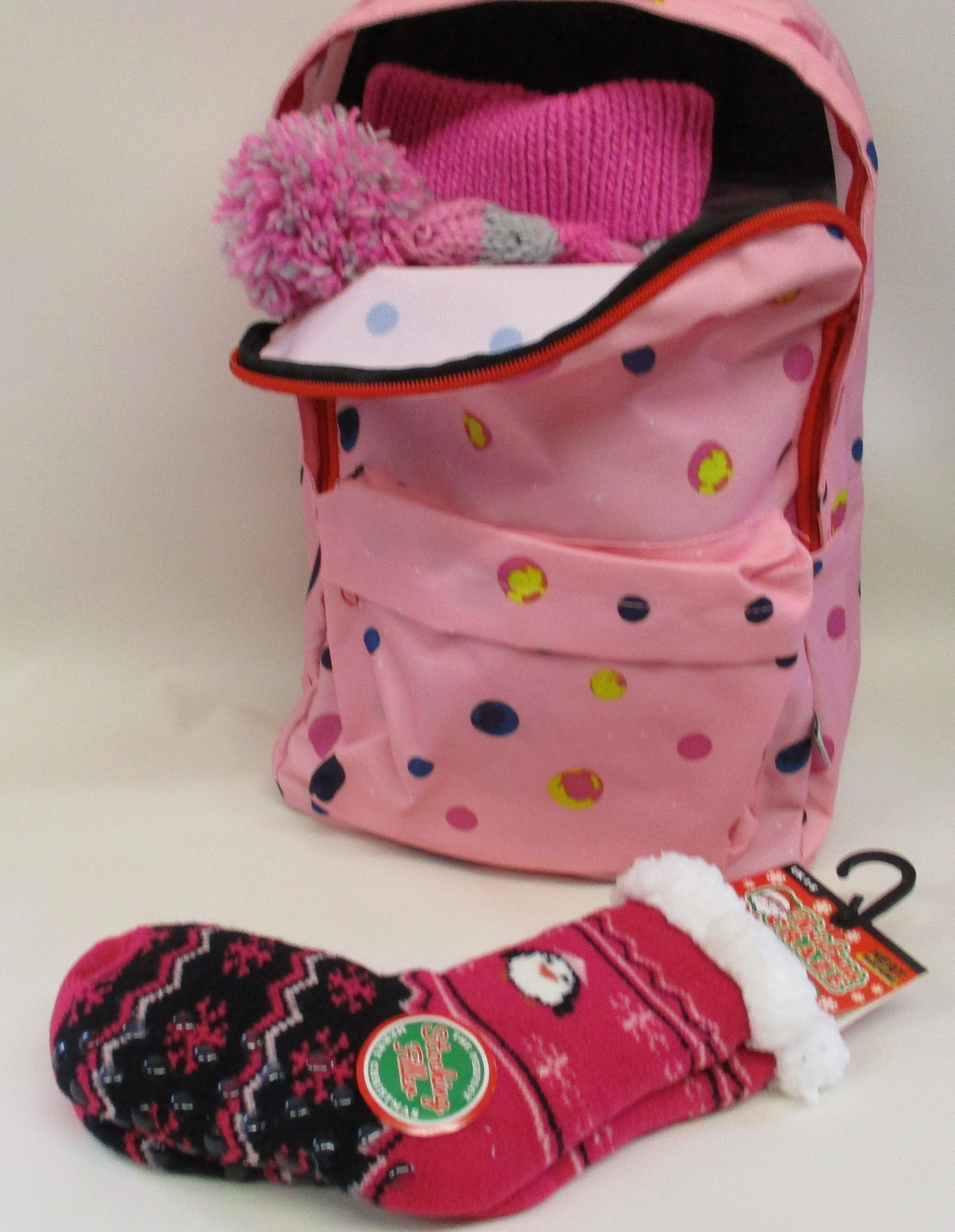 Children's gift set -filled backpack with slipper socks