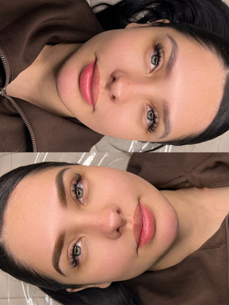 image of client's before and after of brow tint
