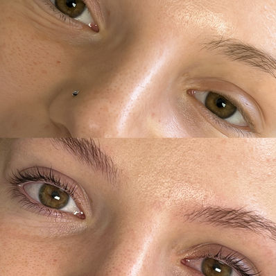 lash tint before and after