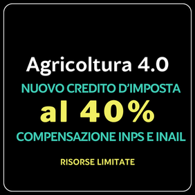 Agricoltura 4.0 credito d'imposta al 40%, Muma Servizi supporta le imprese agricole in tutte le fasi.