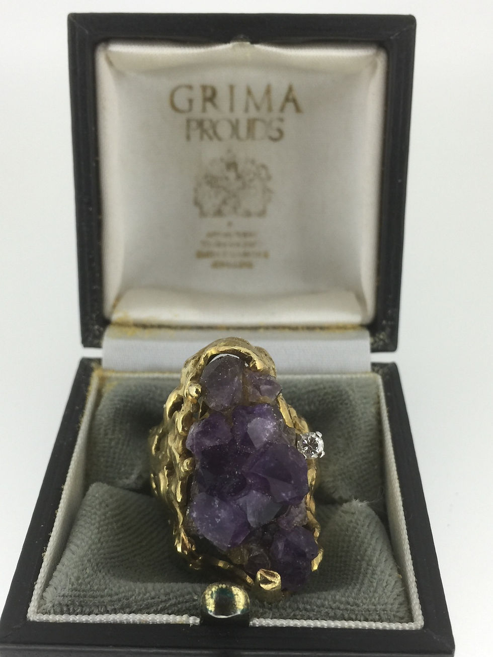 Thumbnail: GRIMA Vintage Amethyst and Diamond Ring