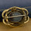 Thumbnail: Victorian Mourning (Memorial) Gold-Plated Black Enamel Brooch w Plaited Hair
