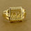 Thumbnail: 9K (375) Yellow Gold English Hallmarks Engraved Vintage Signet Mens' Ring