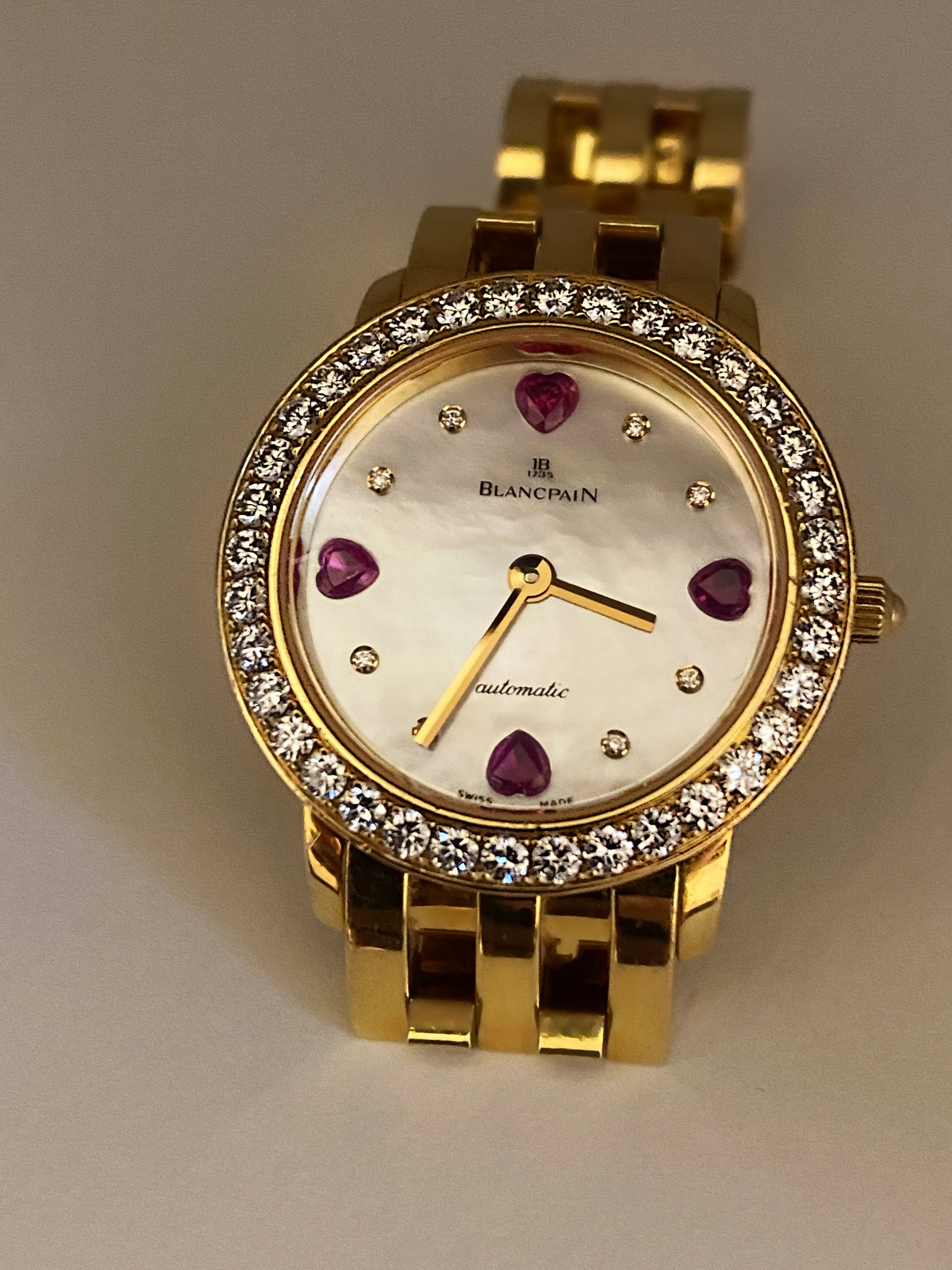 Blancpain "Ladybird" ref 0096 18K Gold, Diamond, Ruby MOP Dial Watch,caliber 953
