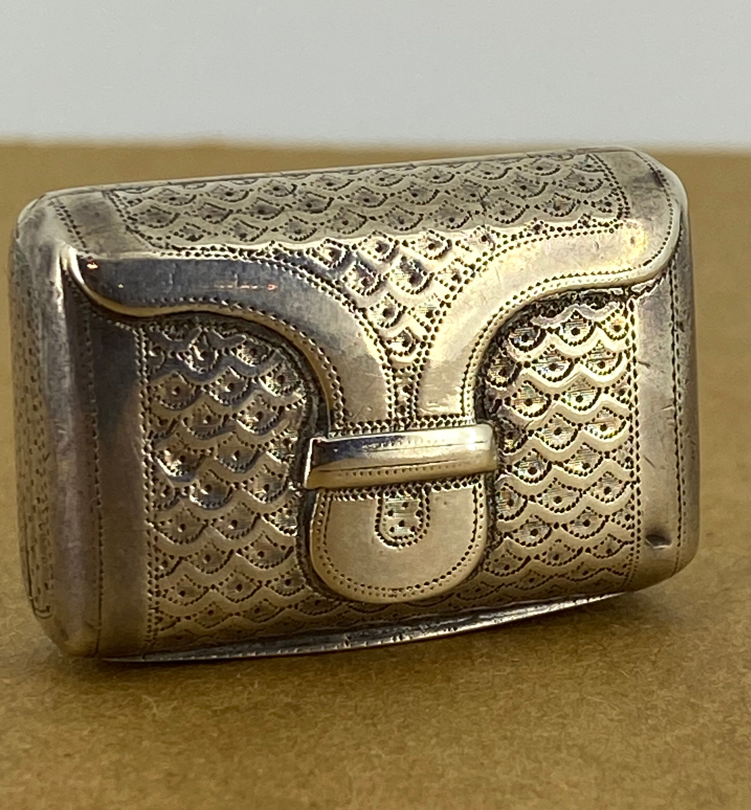 925 Sterling Silver/Silver Gilt Birmingham c1816 English Vinaigrette / Snuff Box