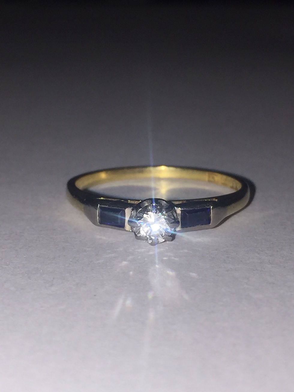 Thumbnail: Sapphire, Diamond & Platinum Ring