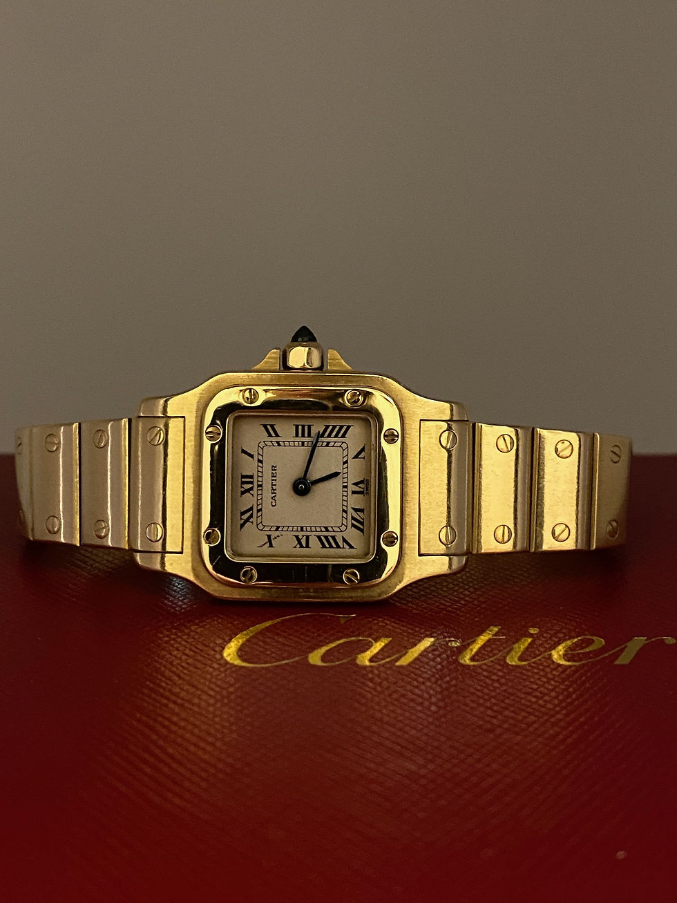 Thumbnail: Cartier Santos Galbee ref 1569 18K Yellow Full Gold Ladies' Watch