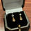 Thumbnail: 14K Yellow Gold & Peach & White CZ Vintage 15mm Drop Earrings