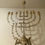 Thumbnail: Vintage Brass Nine-Branched Hanukkah Menorah Lamp With Raised Tripod Base