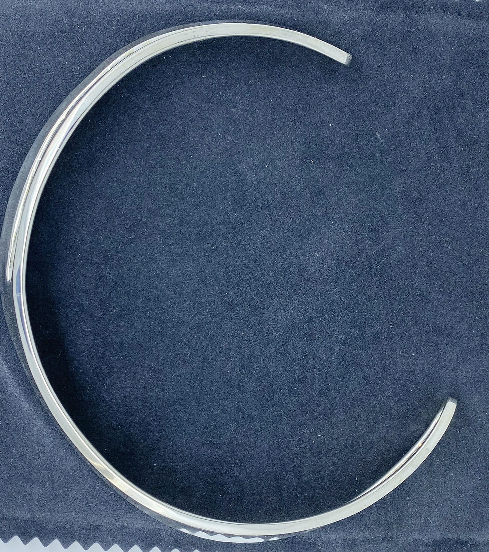 Thumbnail: 925 Sterling Silver Collar Necklace, Signed, Stamped, 70gr.