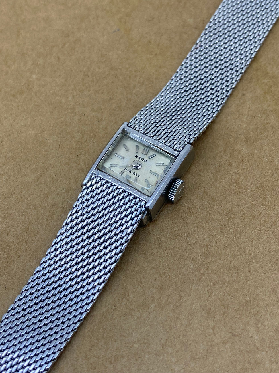 Montre Vintage Rado Cosmic Automatique Années 60 - Boîtier Plaqué Or 36mm - Bracelet Cuir Noir