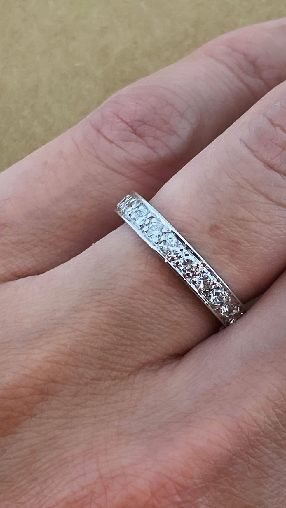 Thumbnail: Superb 1.00ct Thread & Grain Set Diamond Full Eternity Band in 18K White Gold