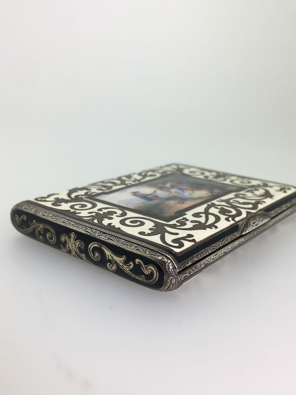 Thumbnail: An Enamel and Silver Gilt Cigarette Case, circa 1929