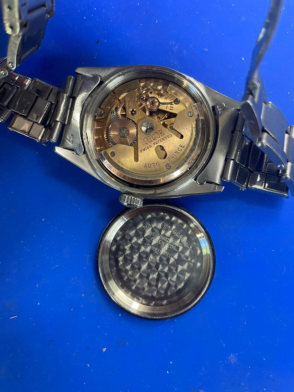 Thumbnail: Tudor Rolex "Big Rose" Prince-Oysterdate 34 Roulette Date Automatic Watch, c1957