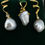 Thumbnail: 18K Yellow Gold, South Sea Pearl Bail Pendant and Pearl & Diamond Drop Earrings
