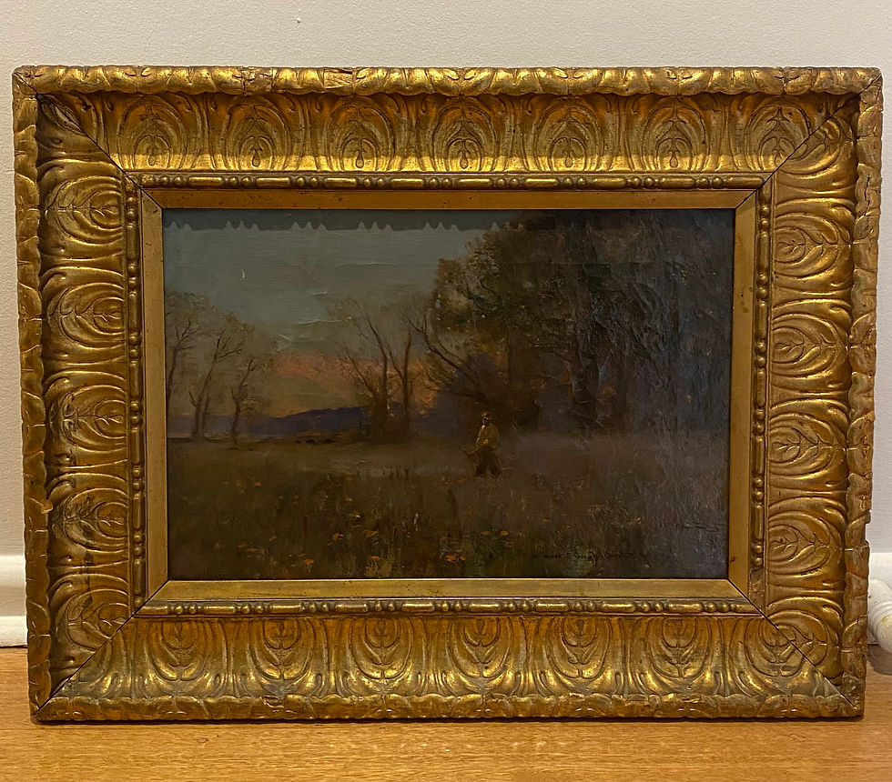 Thumbnail: Tonalism Landscape Oil on Board Painting by John Francis Murphy (1853 - 1921)