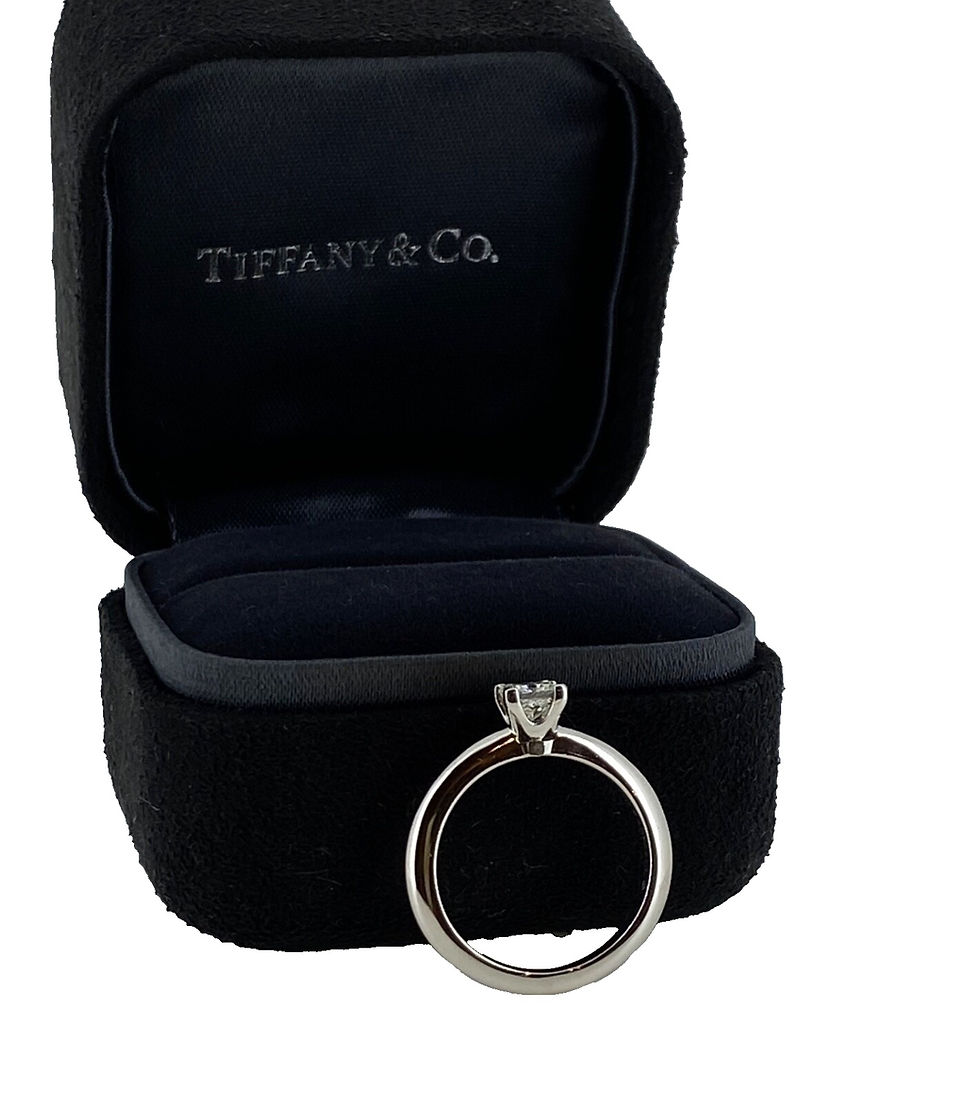 Thumbnail: Tiffany & Co 0.35ct Princess Cut Diamond Solitaire 950 Platinum Engagement Ring