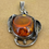Thumbnail: Natural Baltic Amber & Silver Vintage Large Pendant. Latvia, circa 1970's.