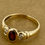 Thumbnail: Bezel Set Natural Oval Garnet 9K Yellow Gold Vintage Dress Ring