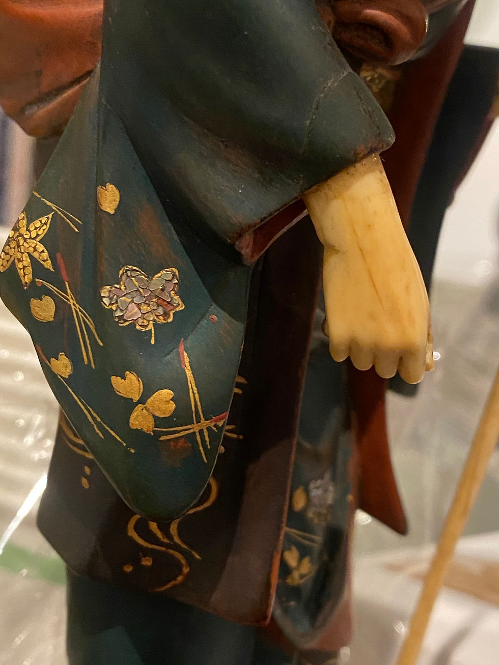 Thumbnail: Antique Japanese Lacquer Wood Okimono, signed Ryuichi, Meiji Era, c1890.