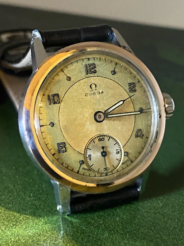 Omega Military c1943 Caliber 100 Watch, Rare Two-Tone st