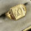 Thumbnail: 9K (375) Yellow Gold English Hallmarks Engraved Vintage Signet Mens' Ring