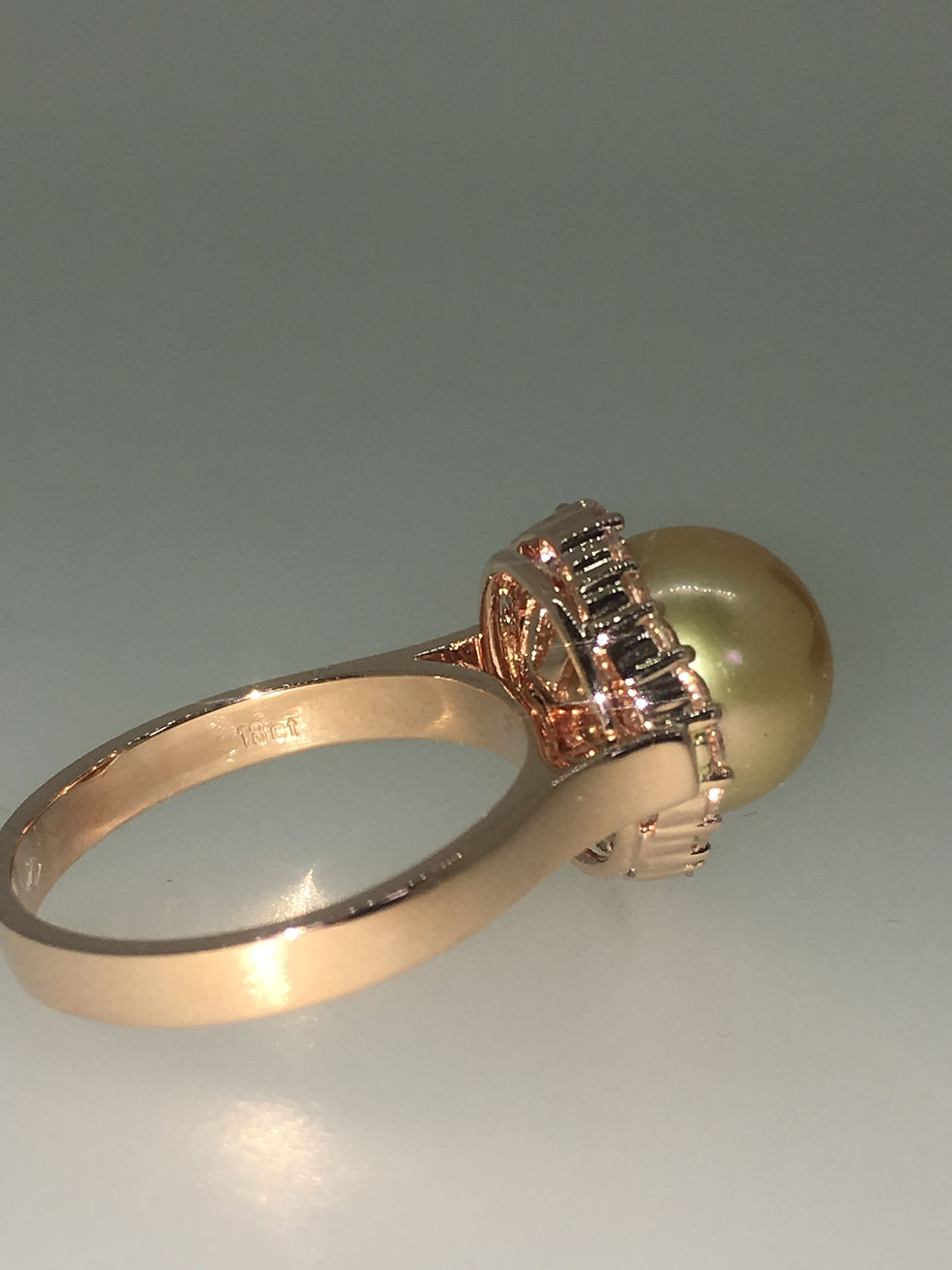 Thumbnail: Golden Pearl & Diamond Ring in 18K Rose Gold