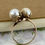 Thumbnail: 8.5mm Cultured Pearl (x 2) "Moi et Toi" Handmade Vintage Ring in 14K Yellow Gold