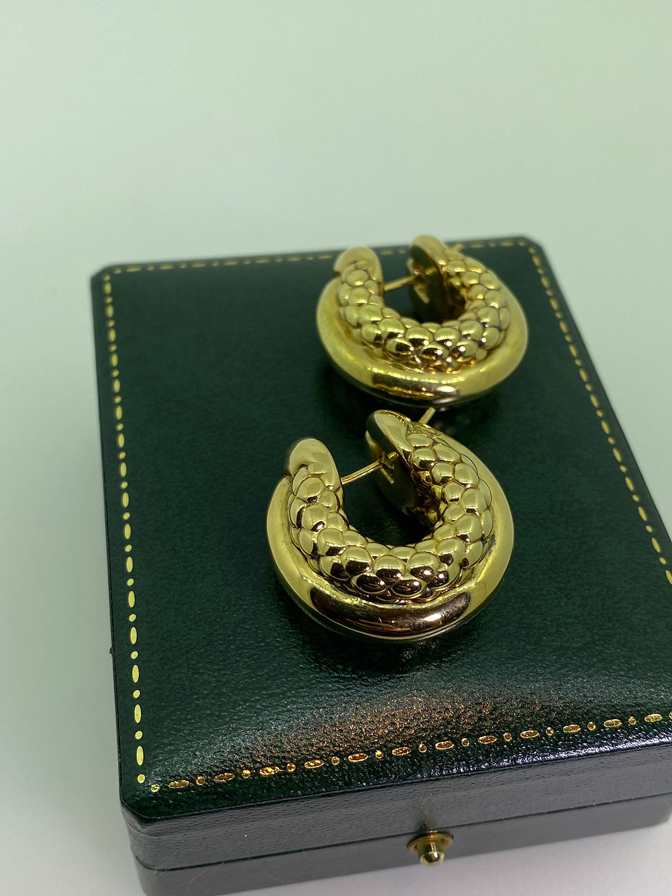 Thumbnail: FOPE Serpenti / Snake 18K Gold Italian Hoop / Huggies Earrings. Luci Collection.