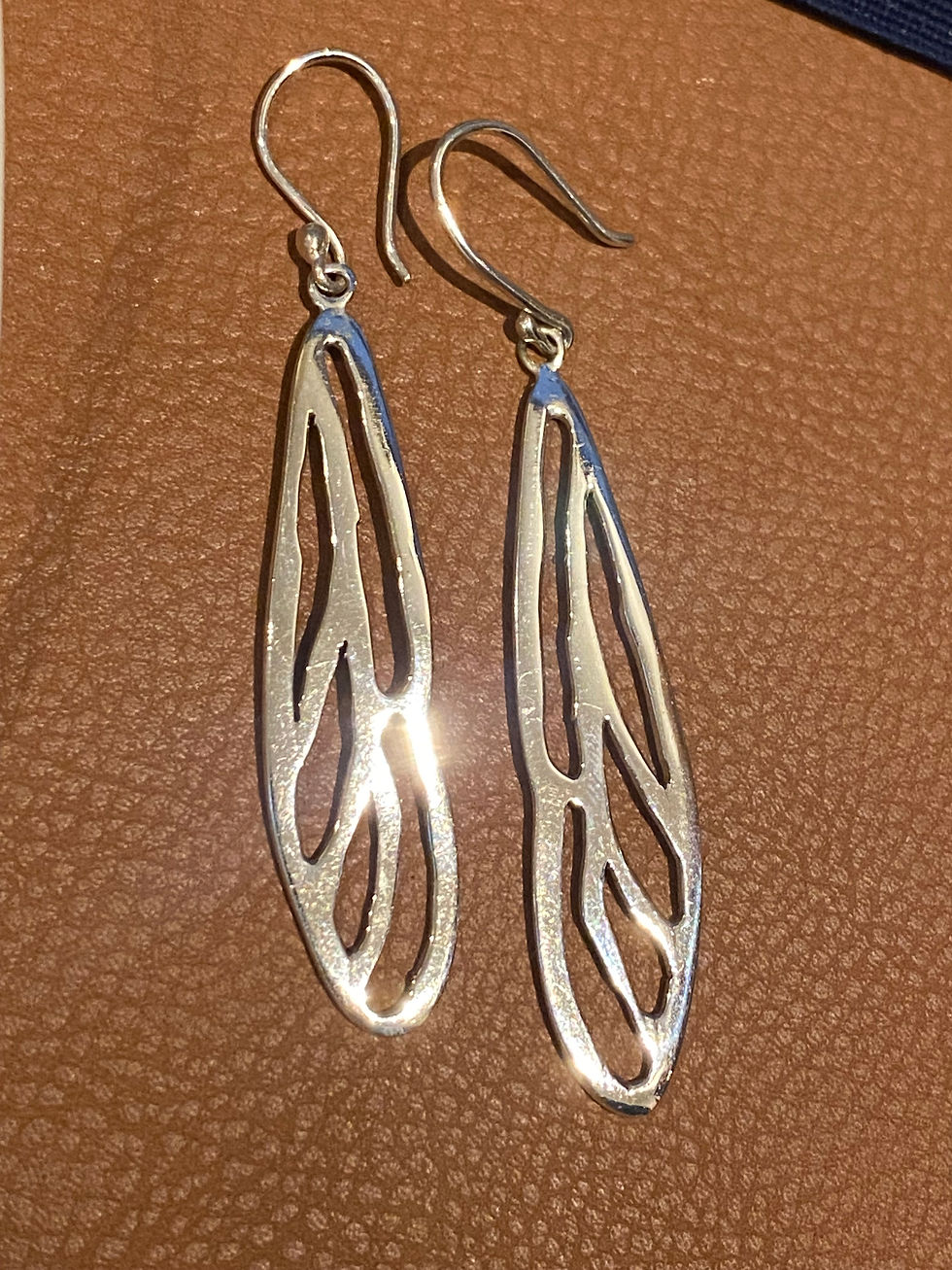 Thumbnail: 925 Sterling Silver Foliate Hanging Drop/Dangle Earrings, 65mm Long.