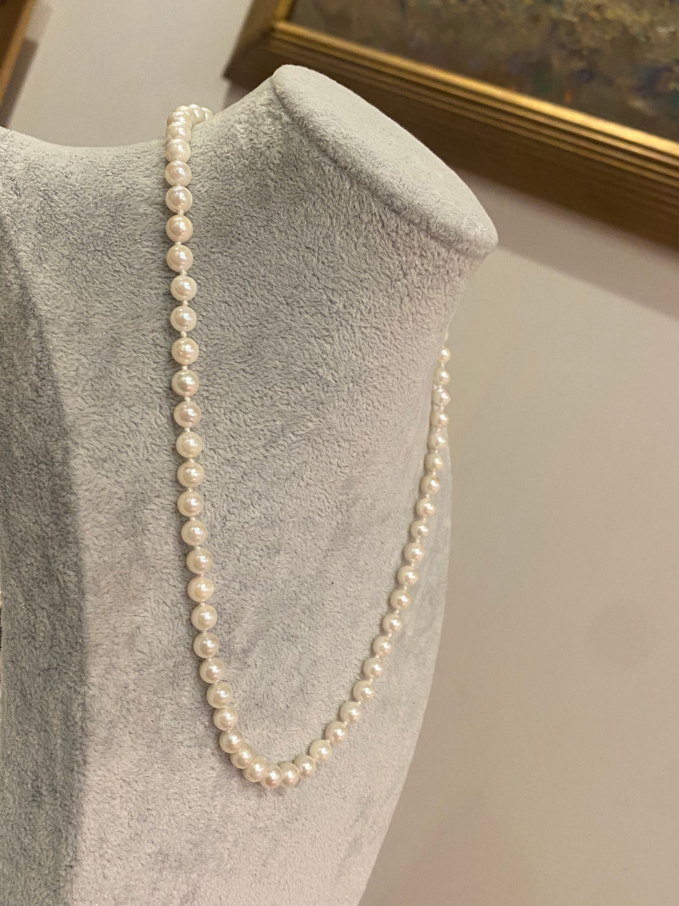 Thumbnail: 7mm Cultured Pearl Princess Length 47cm Necklace with 9K Gold Ball Clasp