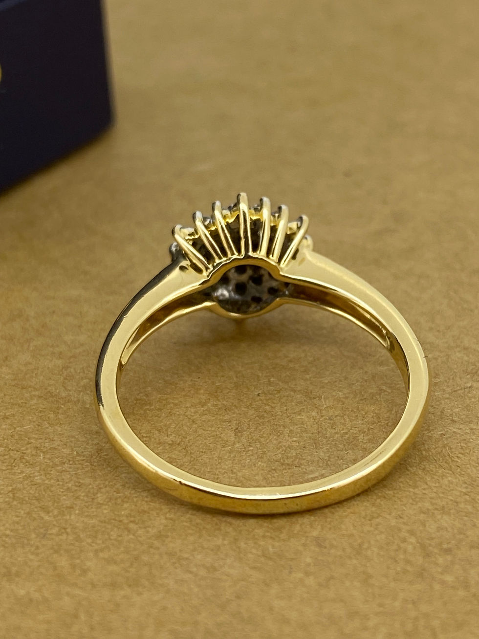 Thumbnail: 0.50ct Pave Set Diamond Cluster Flower "Rose" Shaped Ring in 18K Yellow Gold