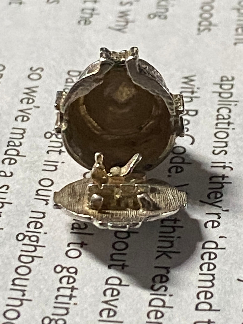Thumbnail: 925 Sterling Silver Albert Hall with Organ Player Vintage Opening Charm/Pendant
