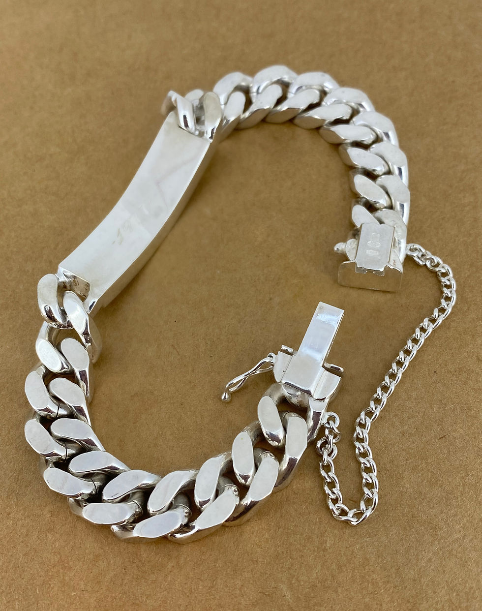 Thumbnail: UnoAErre 925 Sterling Silver Solid & Heavy Italian Curb Link Mens' Bracelet