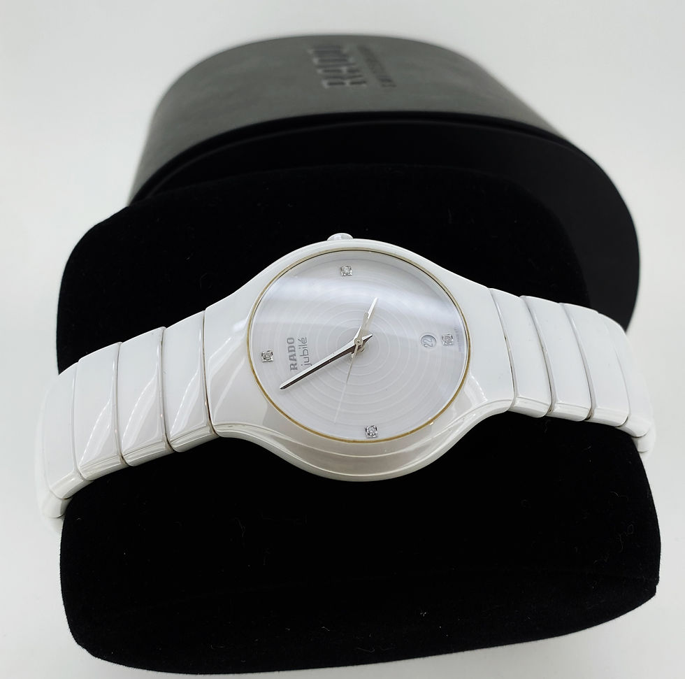 Thumbnail: Rado True Jubilé ref. R27696712 White Ceramic & Diamond Watch w Date, Box Papers