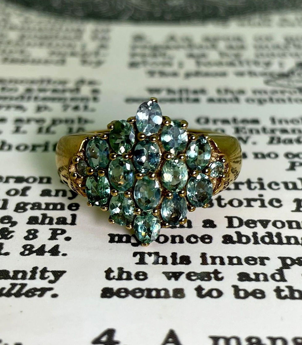 Thumbnail: 2.00ct Sapphire Cluster Ring in 9K Rose Gold. circa 1980's.